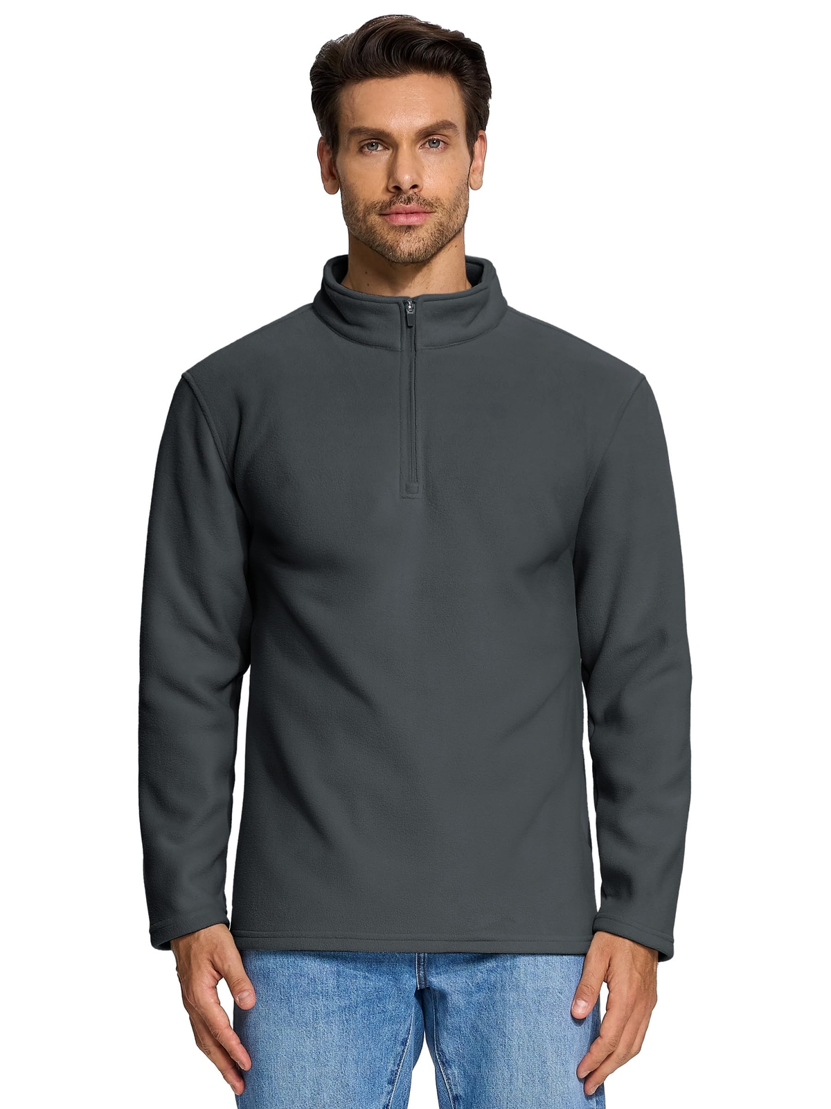 Men's 1/4 Zip Fleece Shirts Long Sleeve Thermal Warm Winter Casual Sweatshirts gallery