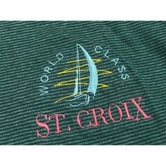 Kingstree Classic Shirt Size 2XL Green Embroidered ST. CROIX Sailboat 25×29
