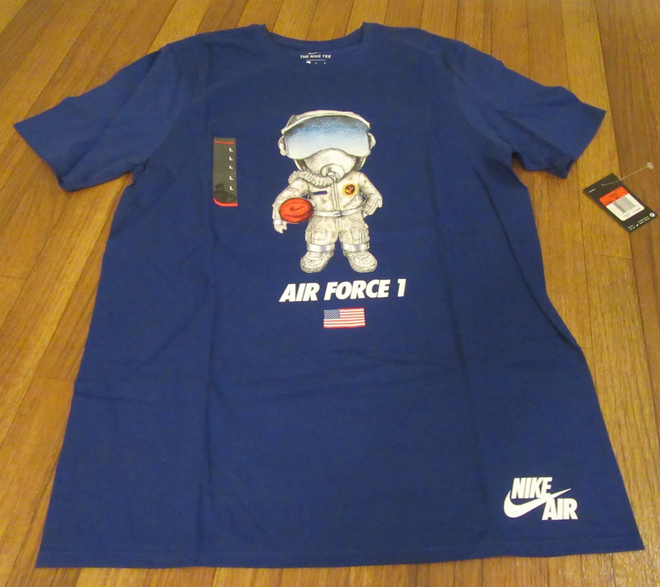 Nike Air Force 1 Pilot Mascot Tee T-Shirt Size Large Blue Astronaut AH6969 455 gallery