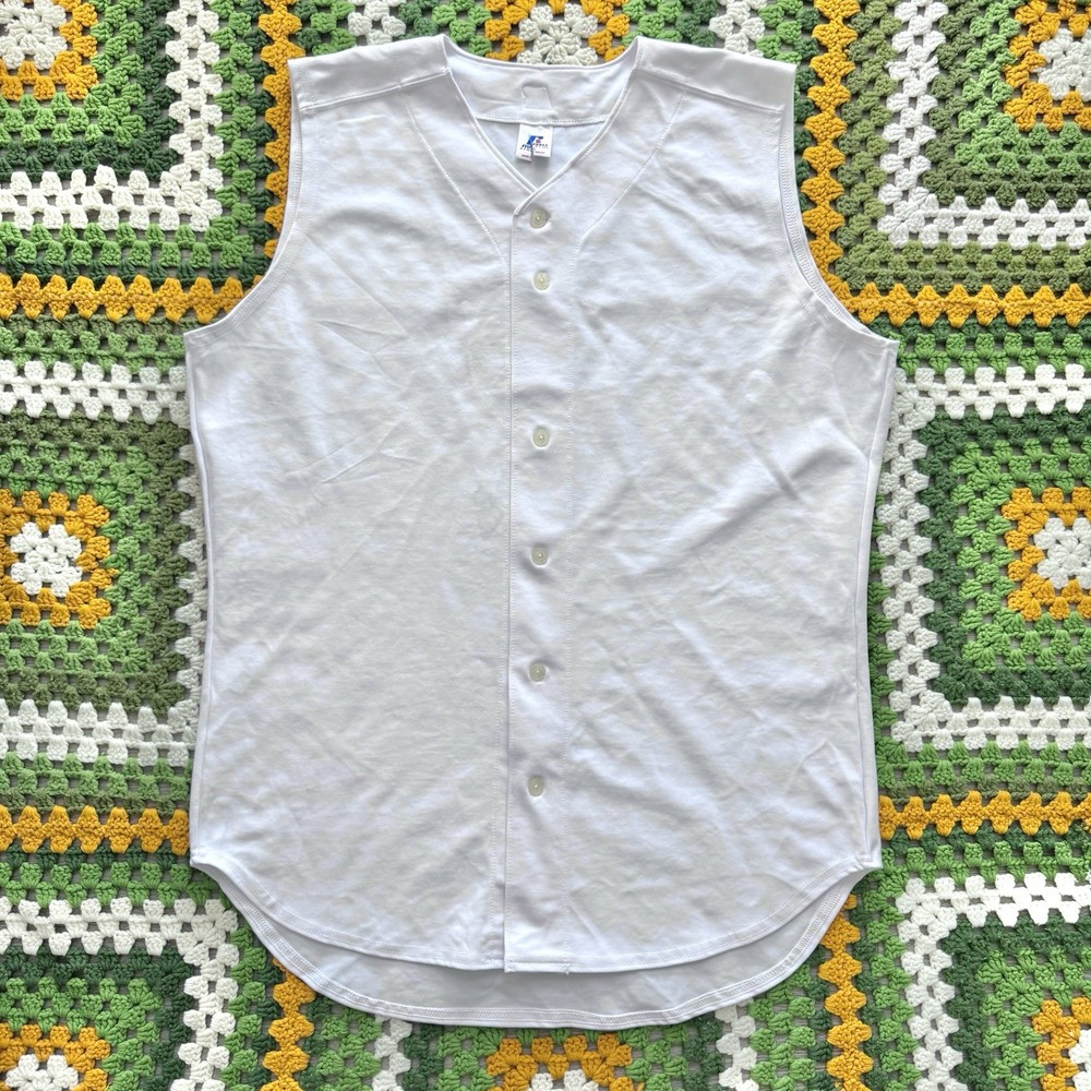 Men’s Russell Athletic Large White Vintage Baseball Jersey Made In Mexico