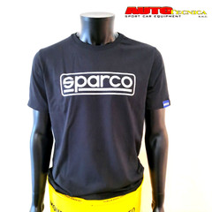 SPARCO LOGO FRAME MODEL WHITE T-SHIRT SIZE L XL BLACK T-SHIRT NEW
