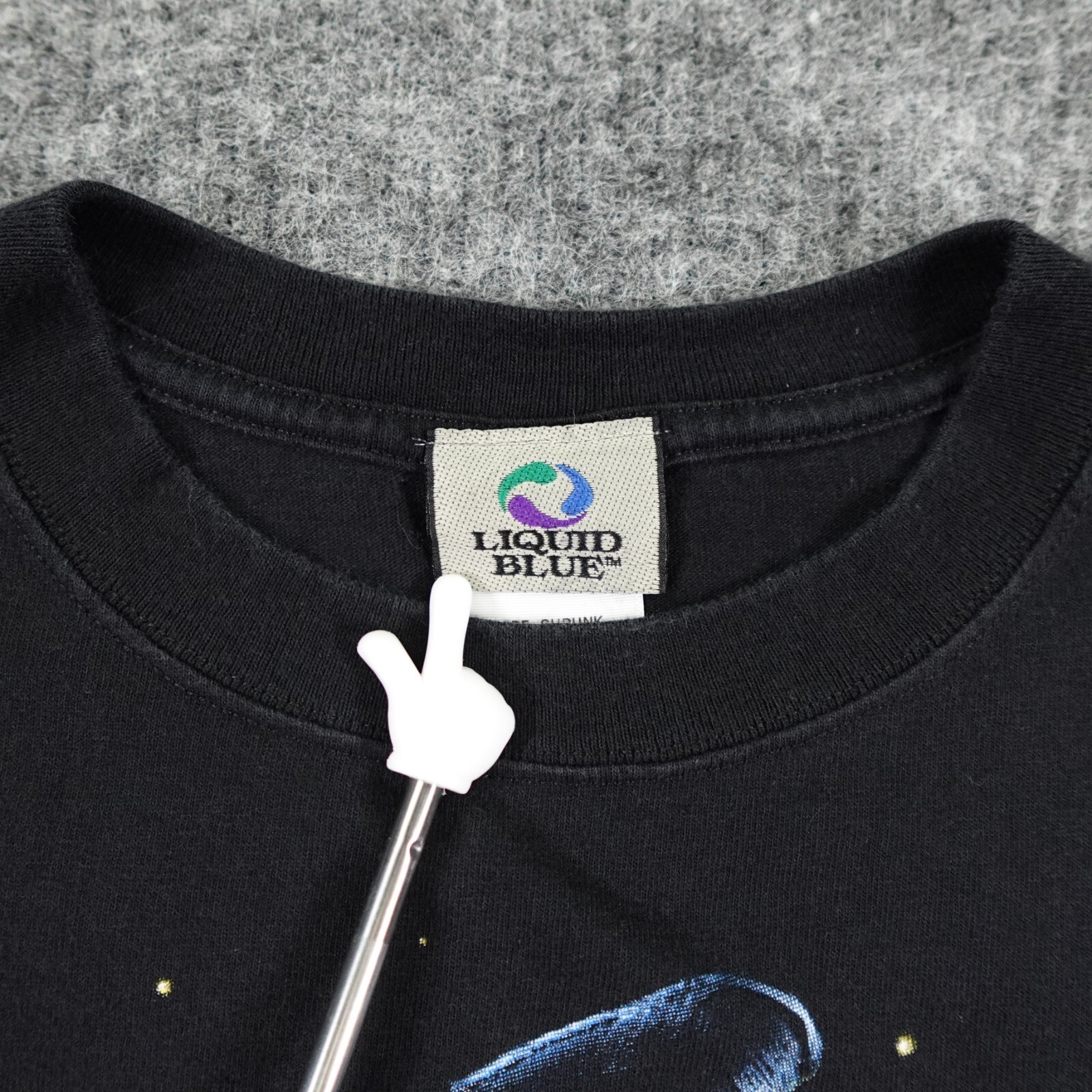 Vintage Liquid Blue T-Shirt Adult Medium Black Dead Skeleton Pirate Y2K 2000's gallery