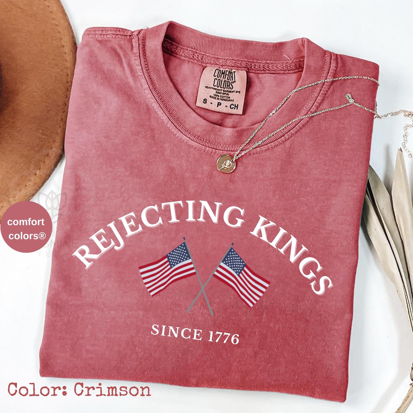 Rejecting Kings Since 1776 Shirt Patriotic Comfort Colors Graphic Tee gallery