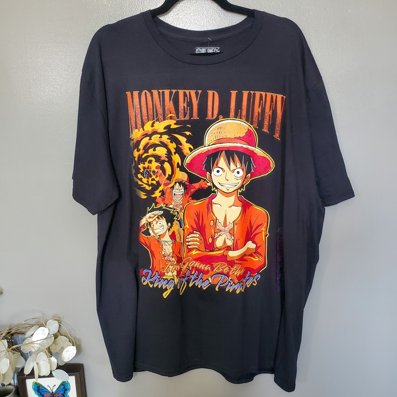 One Piece T-Shirt Monkey D. Luffy Mens Size XXL The King Of Pirates Black New