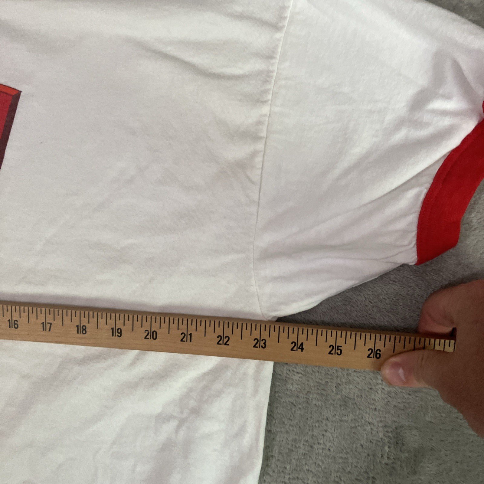 Vintage Ringer T-Shirt Meaty Bone Dog XL Tee White & Red Bold Meaty Satisfaction gallery