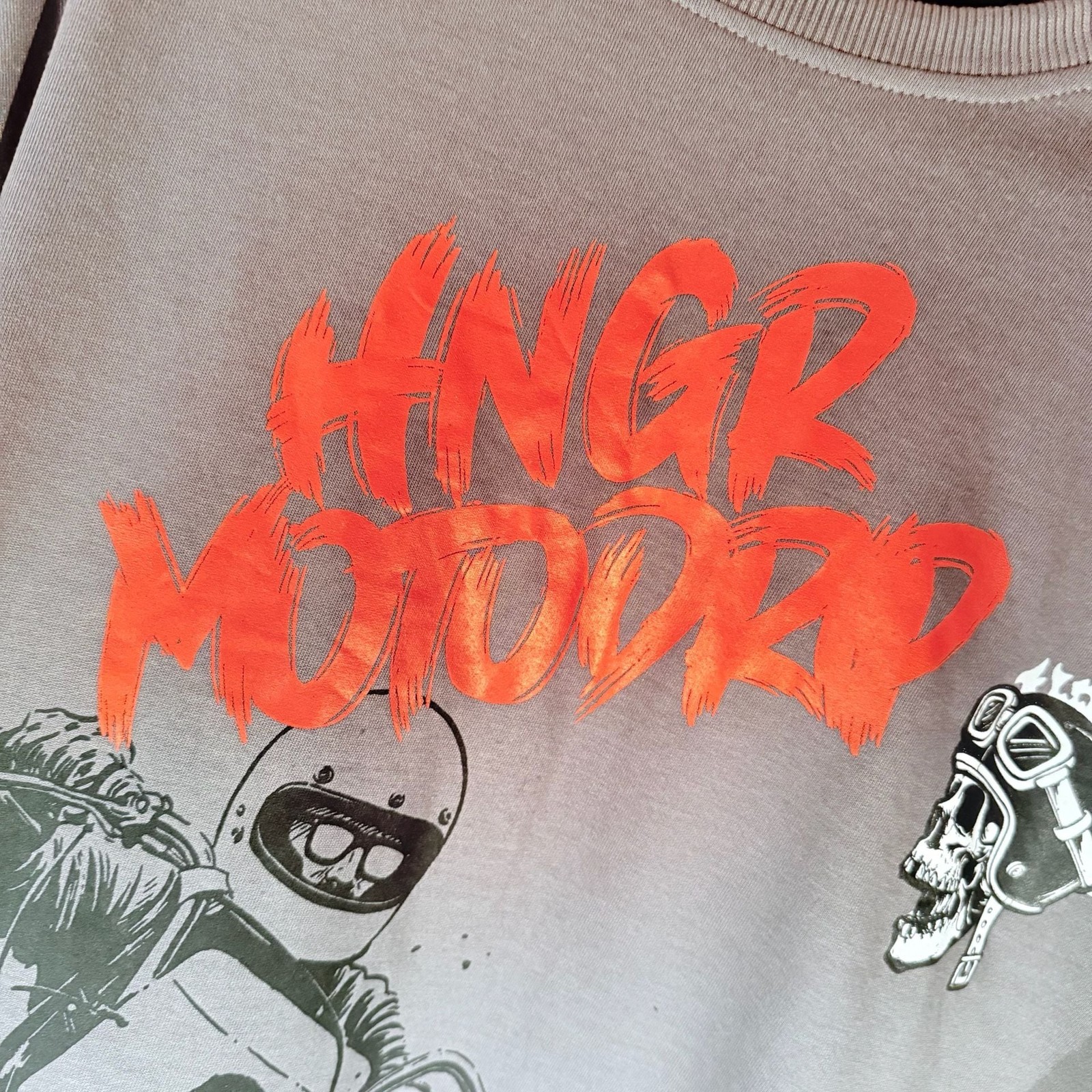 Hanger Graphic Motorcycle Skull T-Shirt Size M gallery