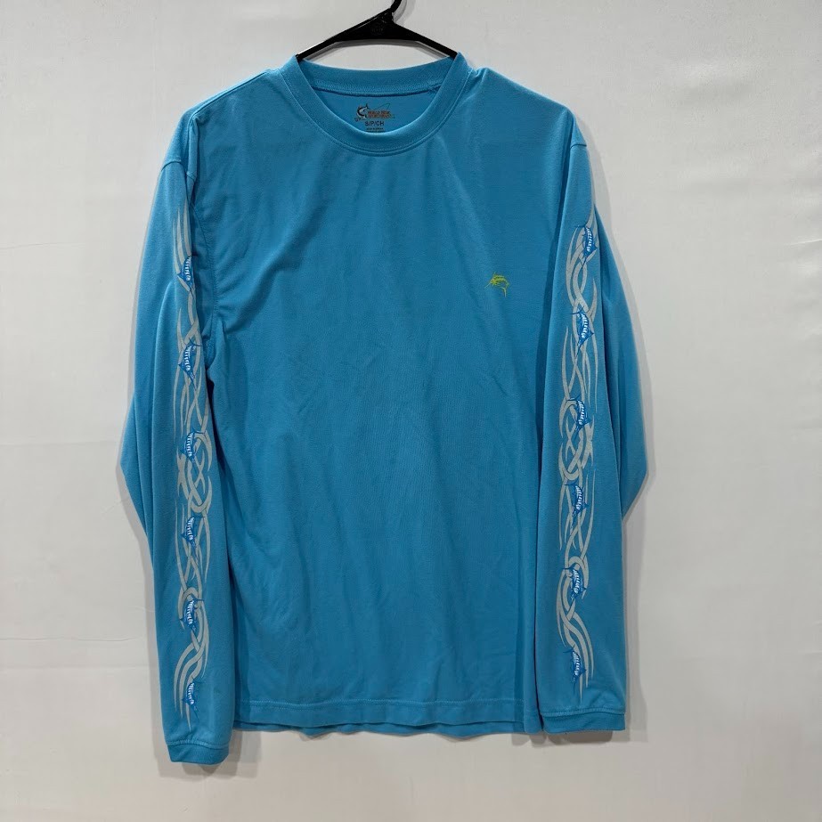 World Wide Sportsman Long Sleeve Shirt Men’s S Blue Tribal Sleeve Fishing Tee gallery