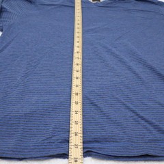 Left Coast Tee Striped V Neck Long Sleeve Shirt Blue Black Men’s XXL