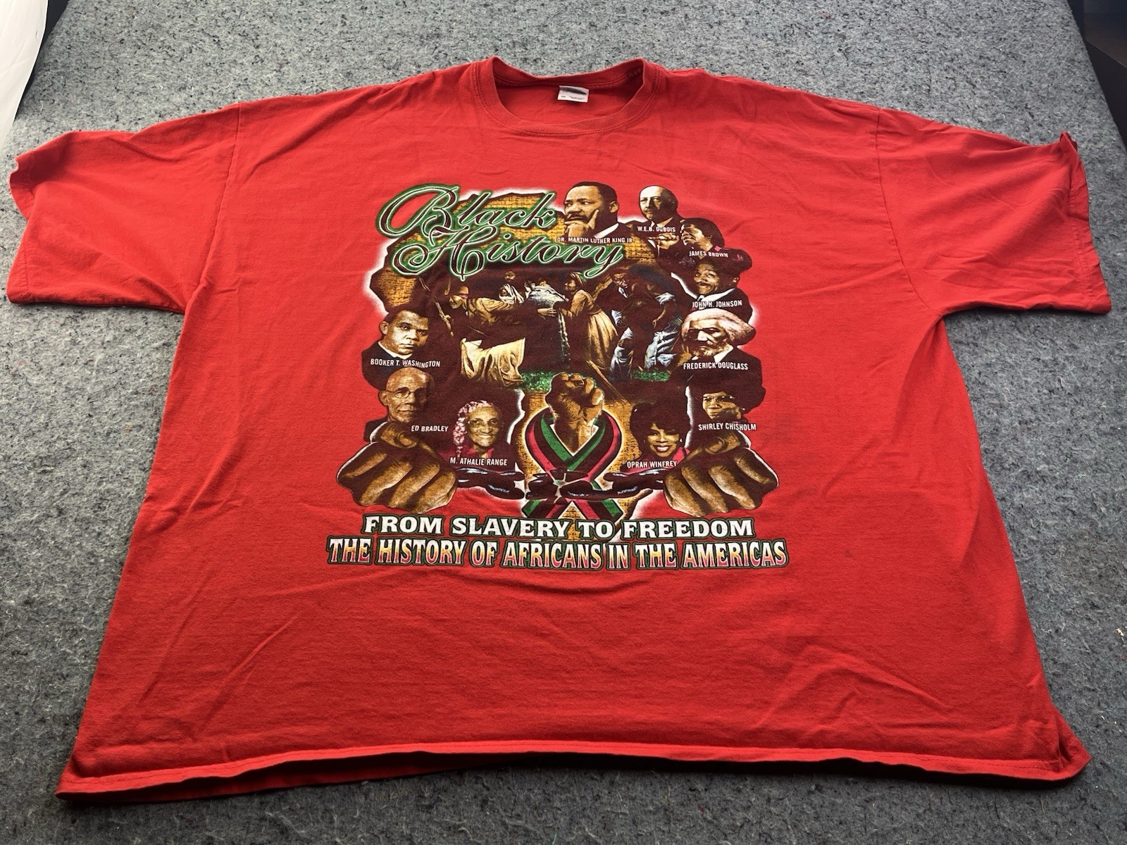 Black History “From Slavery to Freedom” Gildan 4XL Red T-Shirt Double Sided gallery
