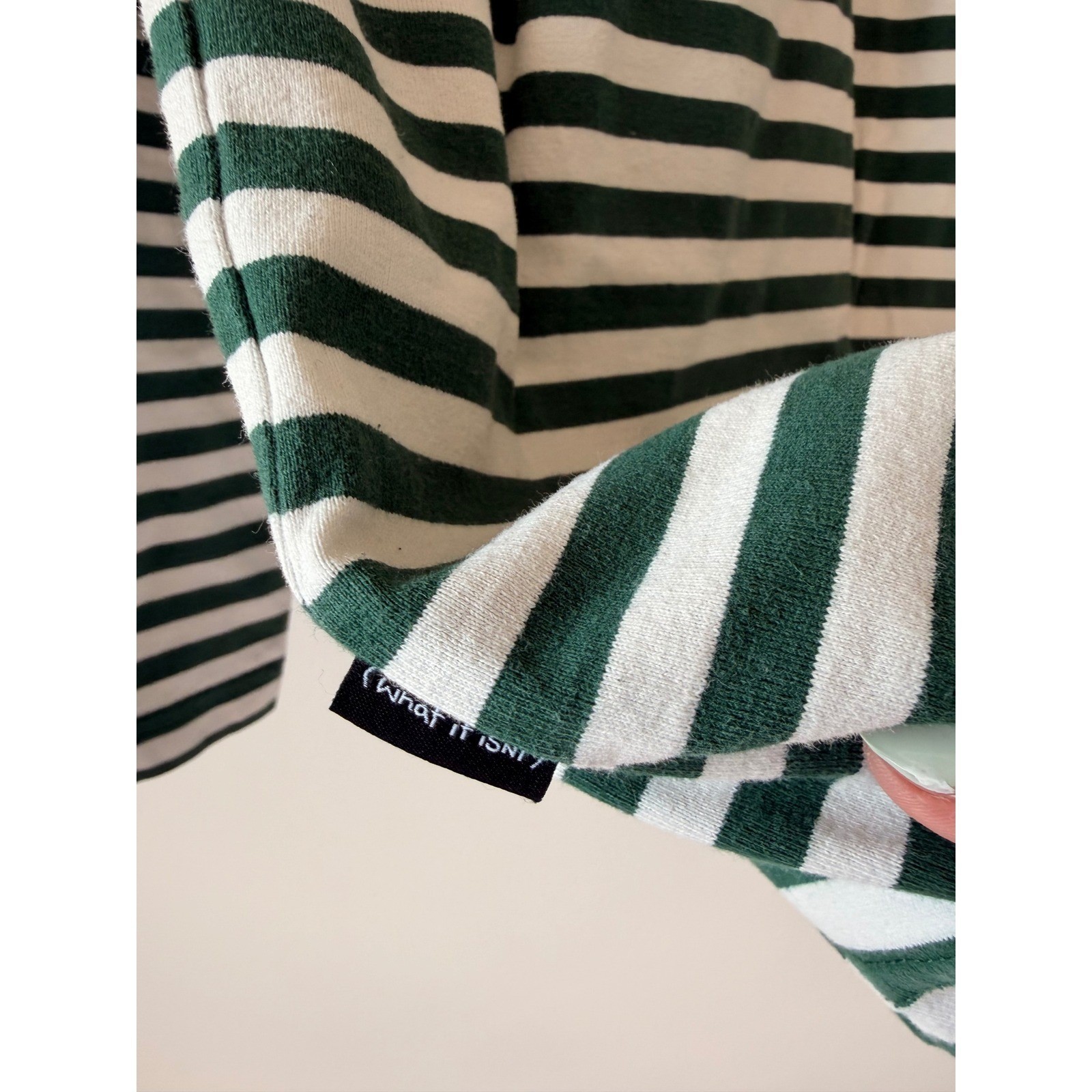 What it Isnt Mark Gonzales Striped Long Sleeve T-Shirt Green White Angel Logo S gallery