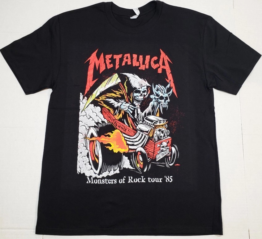 METALLICA T-shirt Monsters of Rock tour '85 Heavy Metal Tee Men's Black New gallery