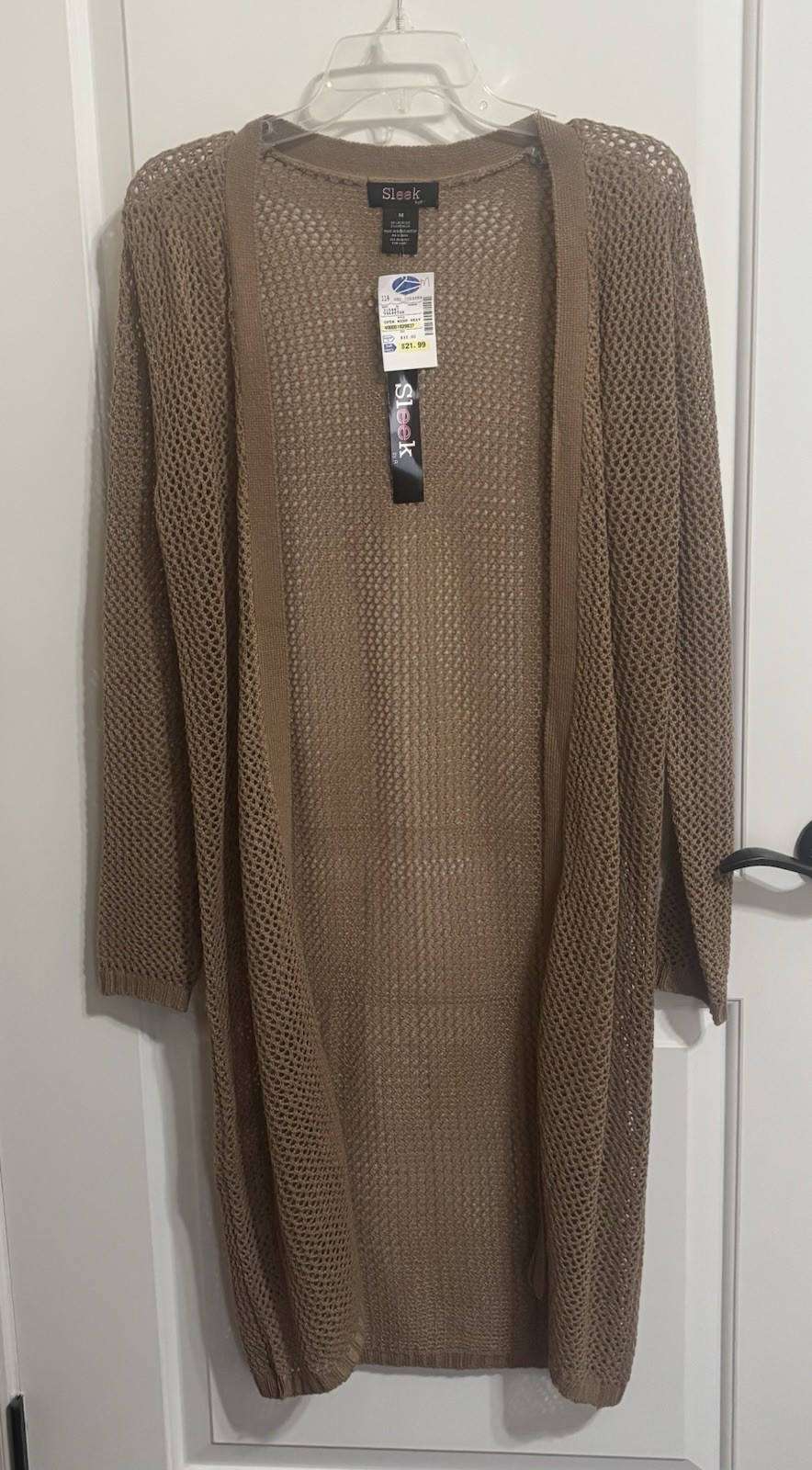 NWT Sleek by R7 Sweater, Top, Shrug, Open Mesh Weave Size M