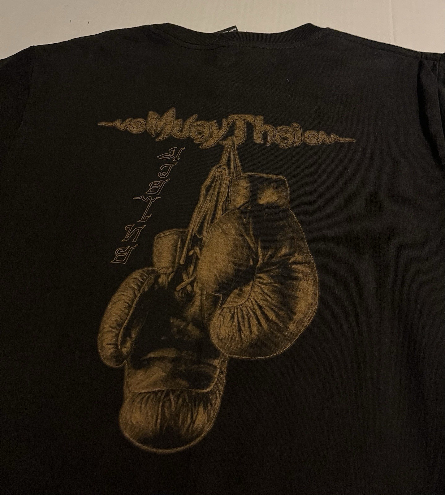 NEW Muay Thai Thailand Boxing Sparkle T-Shirt MEDIUM Saffar MMA Tattoo NWOT gallery