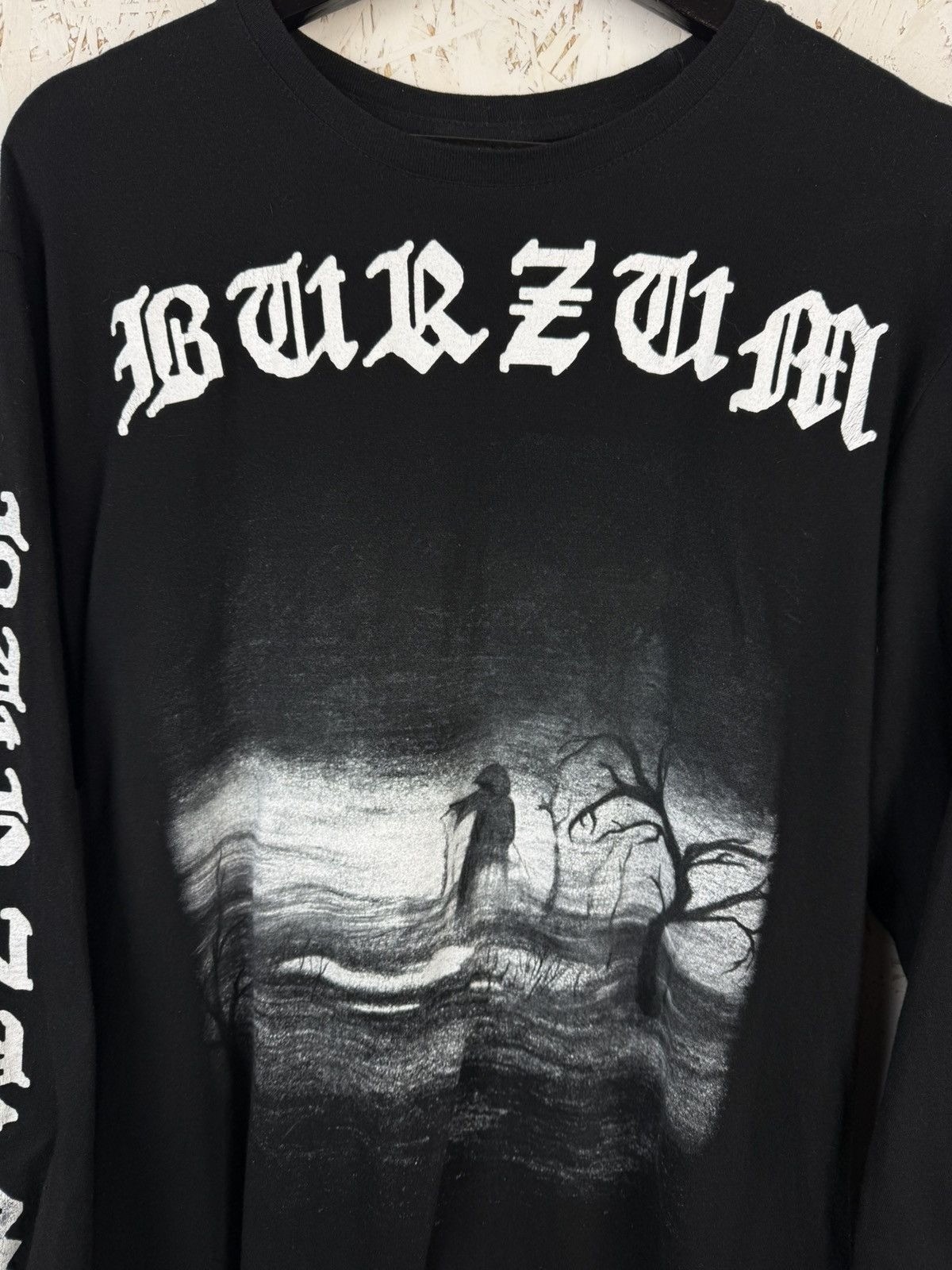 1Burzum Aske Norwegian Black Metal Boot Long Sleeve Black Size ~L Tag Cut gallery