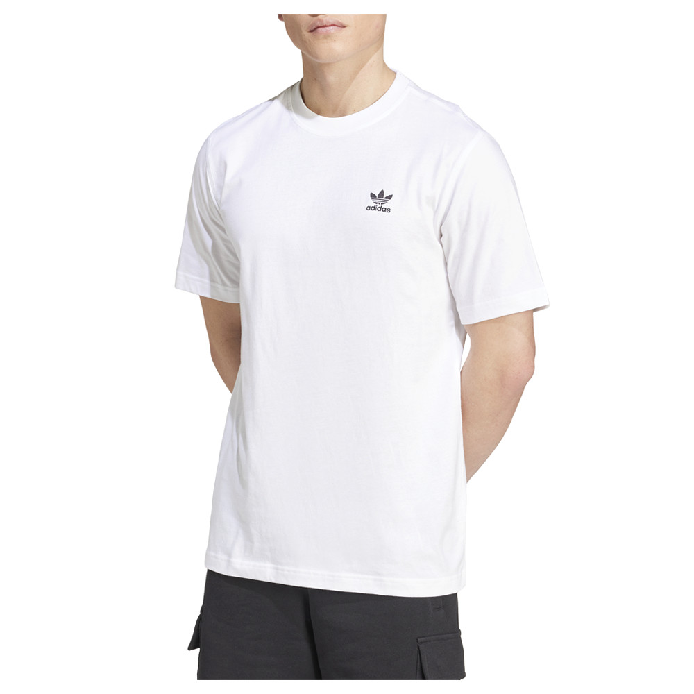 adidas Essentials Crew Neck Short Sleeve T-Shirt Mens White Casual Tops IZ2098-A gallery