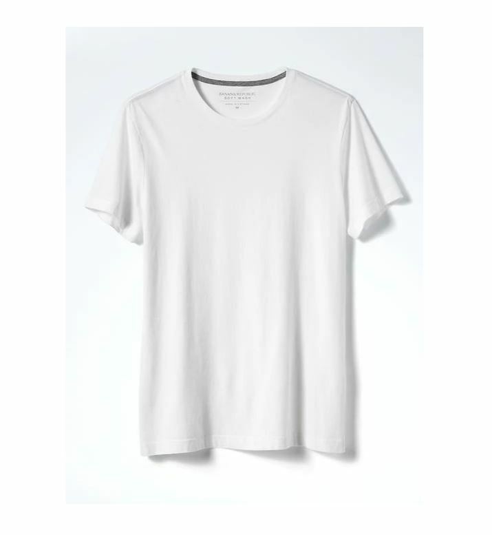 New Men's Tall Size Banana Republic White Soft Wash Crew Neck T-Shirt NWOT - MT gallery