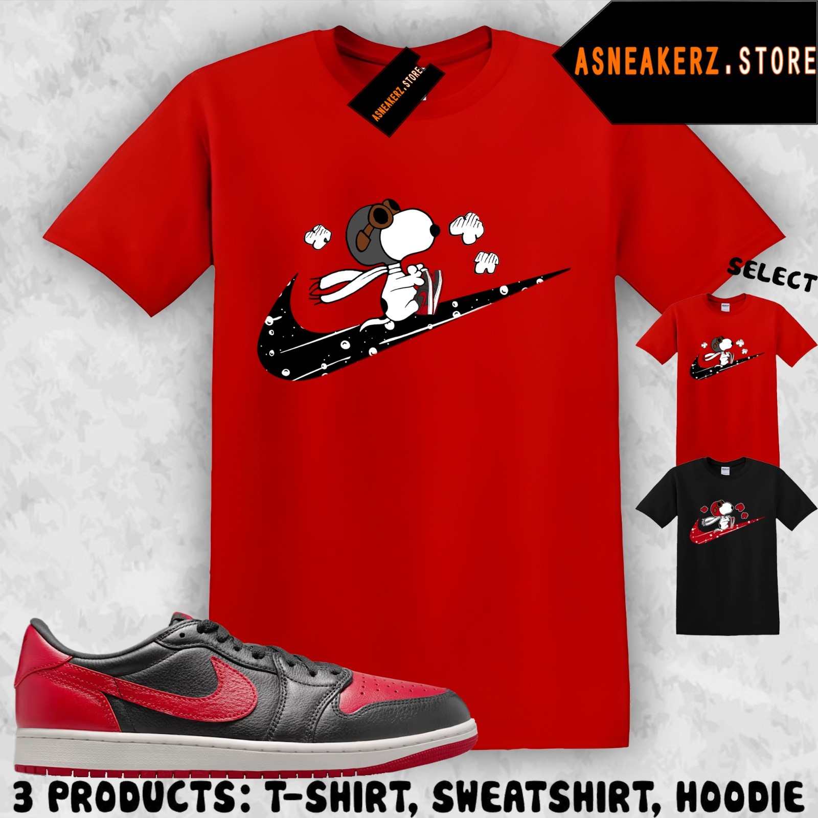 Shirt To Match AJ 1 Low OG Banned 2026 Sneaker Matching Tee Fly S Dog T-Shirt gallery