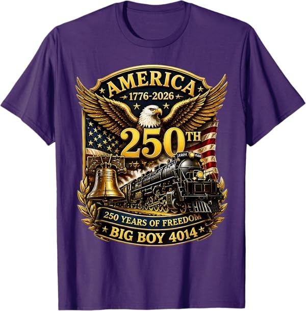 Big Boy 4014 Train USA 250th Anniversary Patriotic American T-Shirt gallery