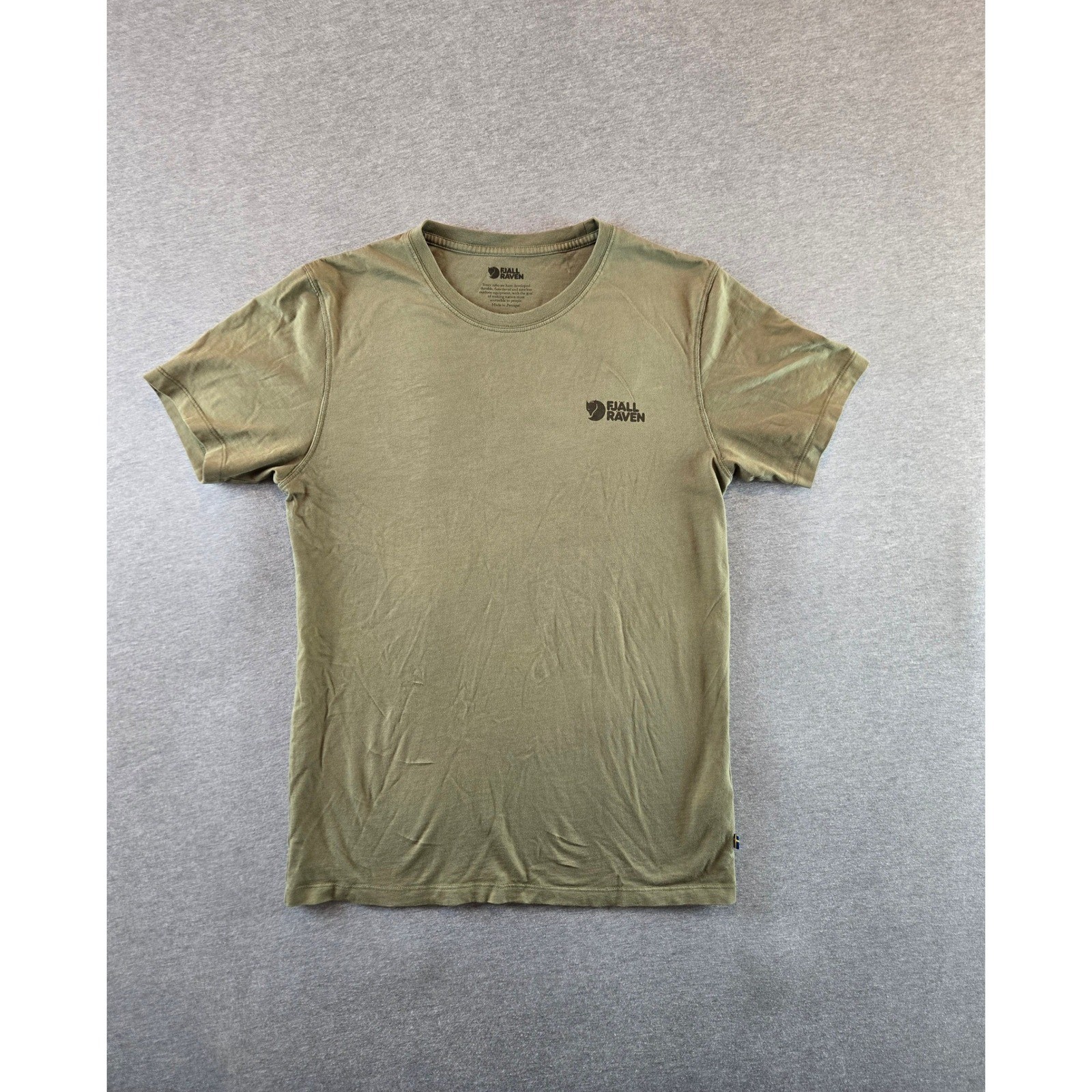 Fjallraven Tornetrask Tee Mens Small Green Graphic Back Mountain Logo T-Shirt gallery