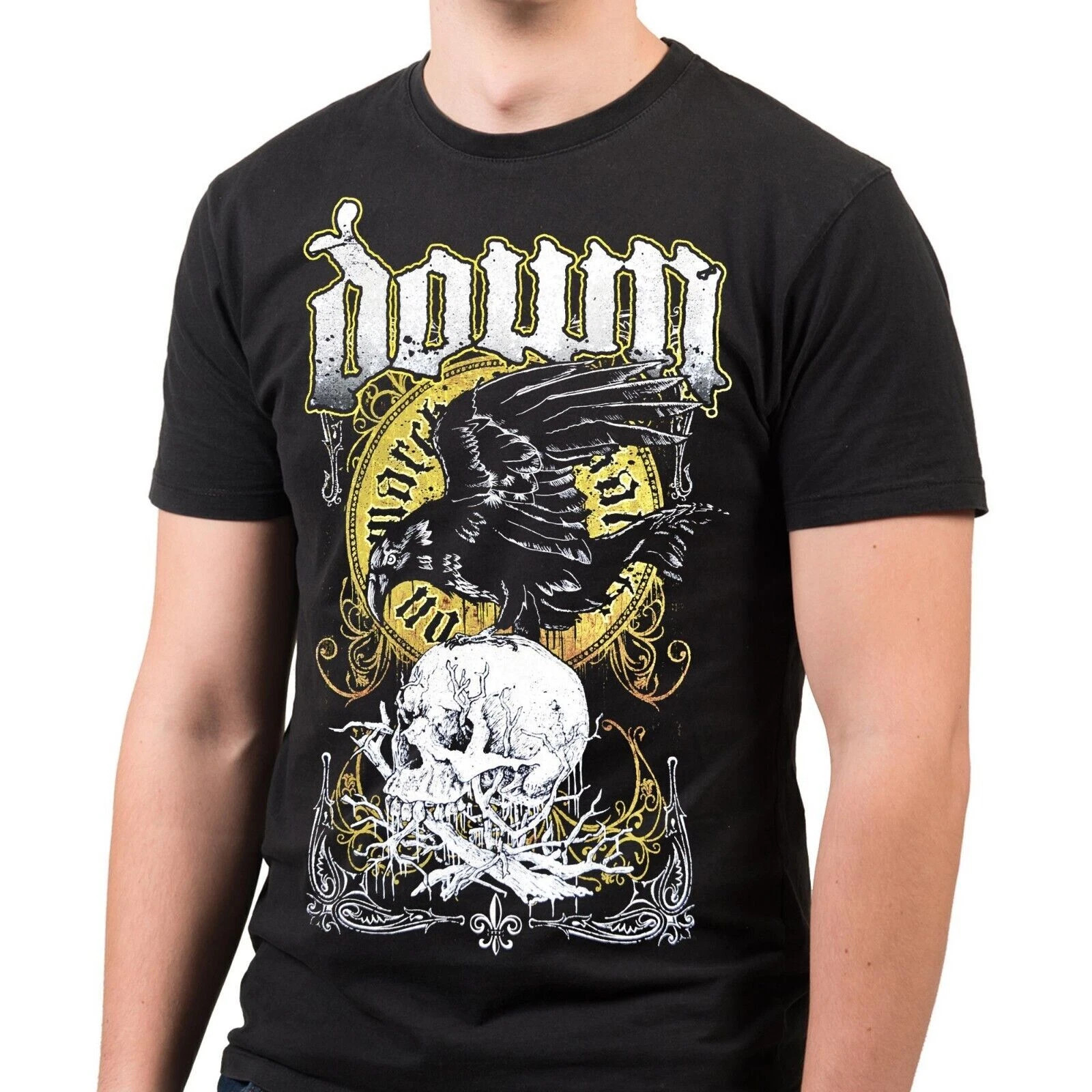 Down Band Stone the Crow Black cotton T Shirt Full Size S-5XL