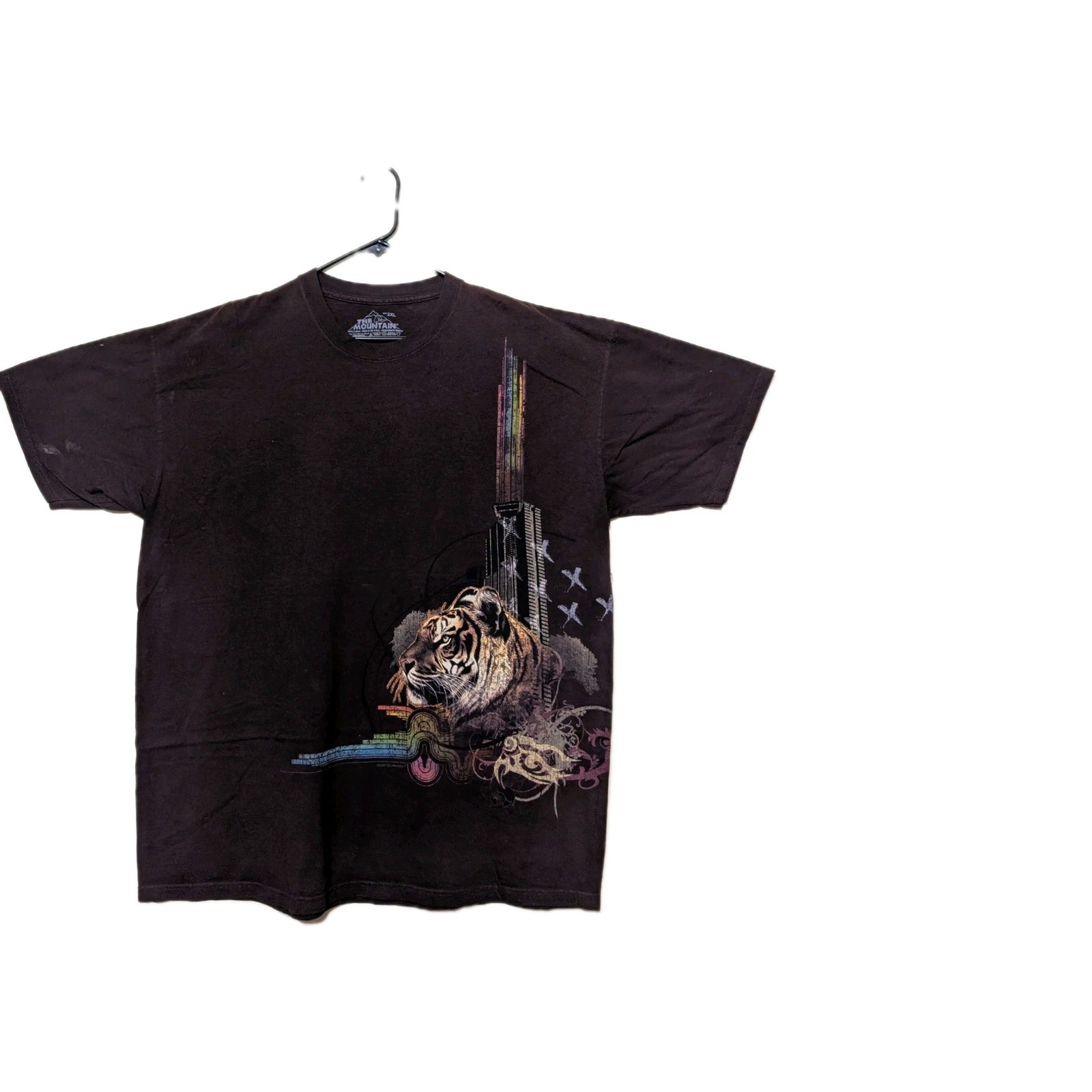 The Mountain Mens T-shirt Brown Tiger Profile Wildlife RL 2XL #3093 NWOT gallery