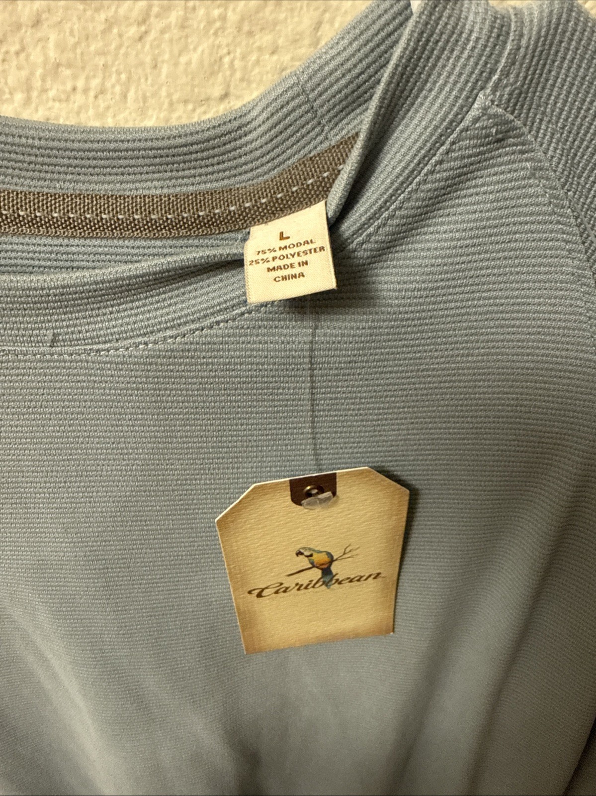 Caribbean Men’s Large Blue Short Sleeve T Shirt Crew Neck Top NWT gallery