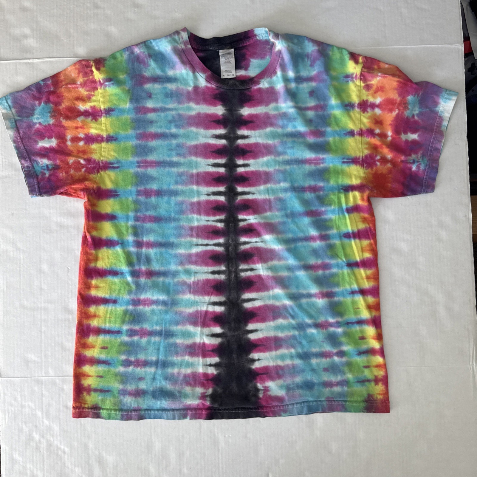 Gildan Hammer Tie Dye T Shirt XL Rainbow Pattern Short Sleeve Cotton gallery