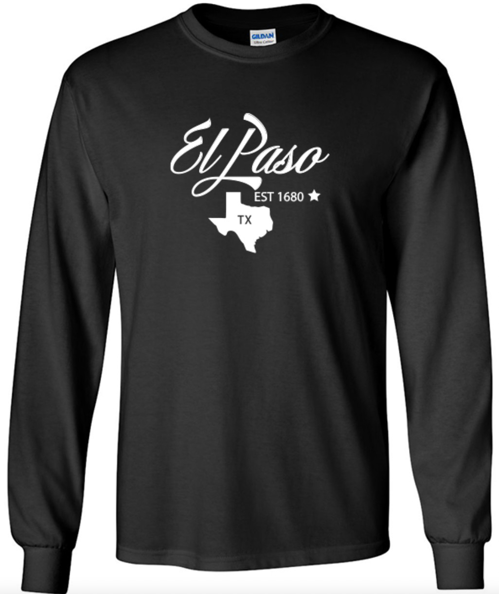 El Paso Texas State T-Shirt Long Sleeve Graphic Tee Unisex apparel Text logo gallery