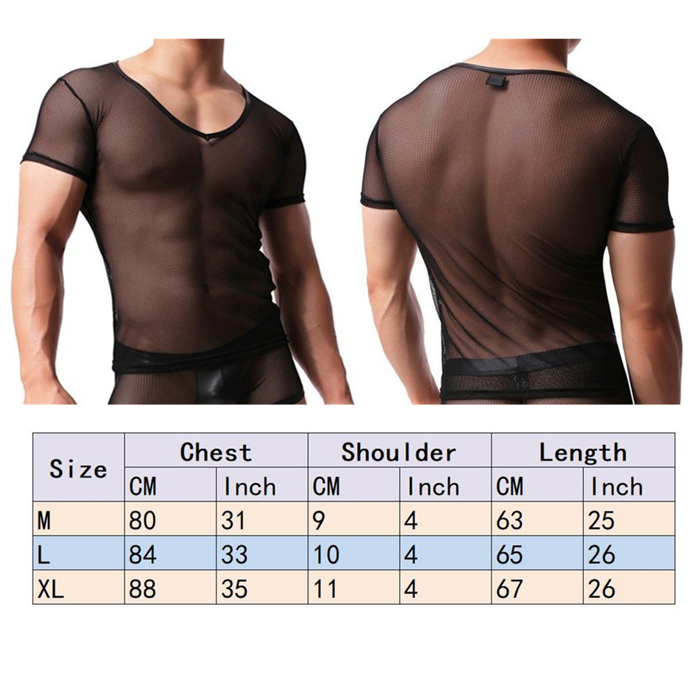 Men Mesh Transparent T-shirt Gym Training Tank Top Net Sport Sheer Boxers Shorts gallery
