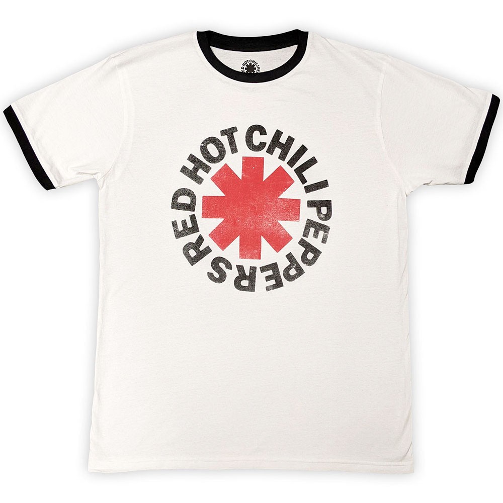 Red Hot Chili Peppers – Logo – White Ringer t-shirt