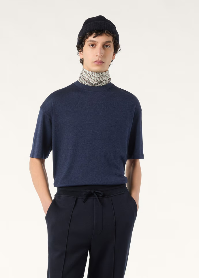 Loro Piana Philion T-Shirt Chasmere & Silk Size Large Ombre Blue (NWOT) ~$1,5700