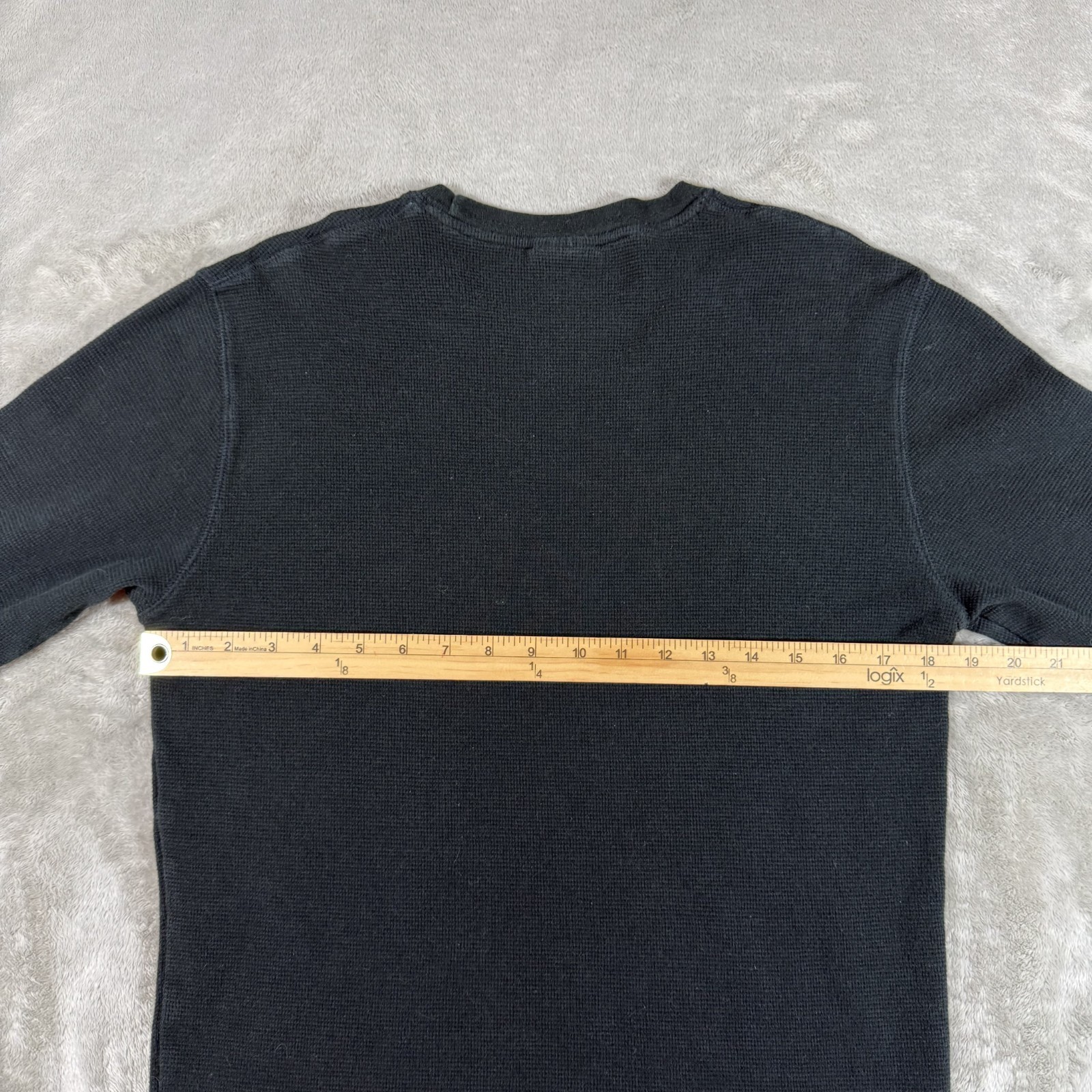 Polo Ralph Lauren Mens Thermal Shirt M Black Long Sleeve Waffle Knit Sleepwear gallery