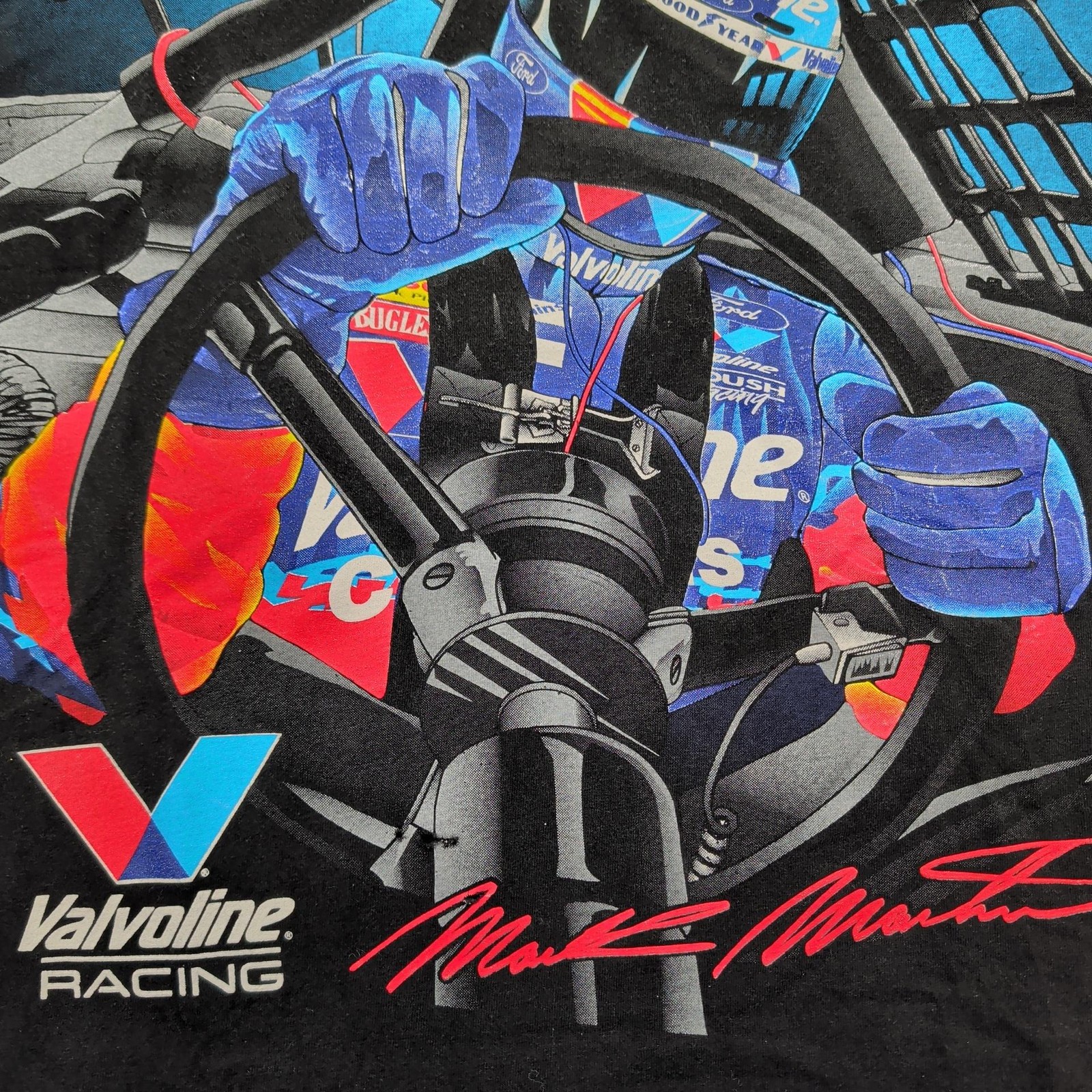 Vintage Valvoline Racing Mark Martin Shirt Mens XL Black Graphic NASCAR 1998 90s gallery