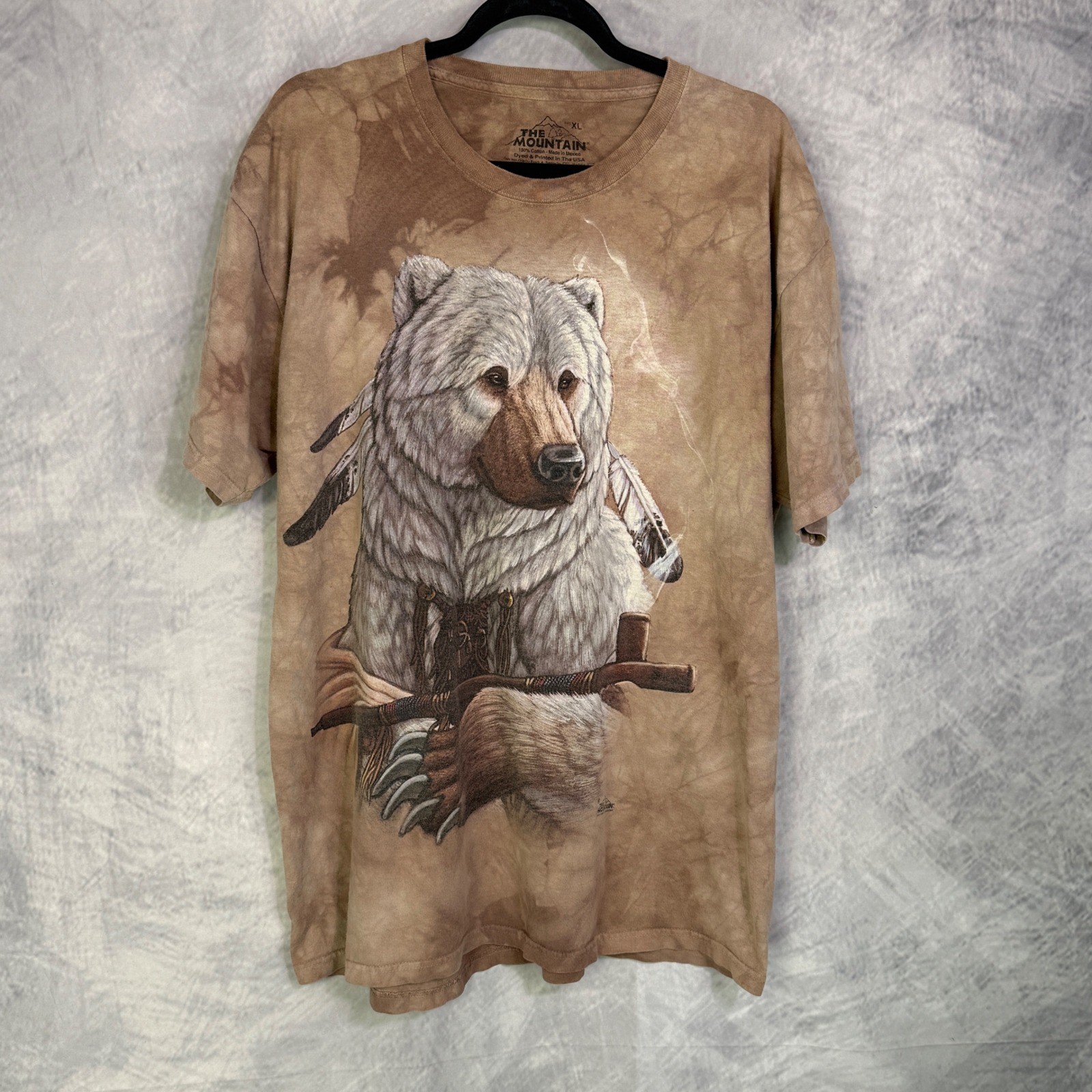 The Mountain Spirit Bear Graphic T-Shirt Mens sz XL Brown 2013 Christy Grandjean gallery