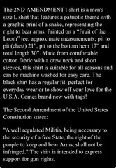 2ND AMENDMENT t-shirt, 2nd To None Men’s Size L, Right To Bear Arms, Rifle Tee