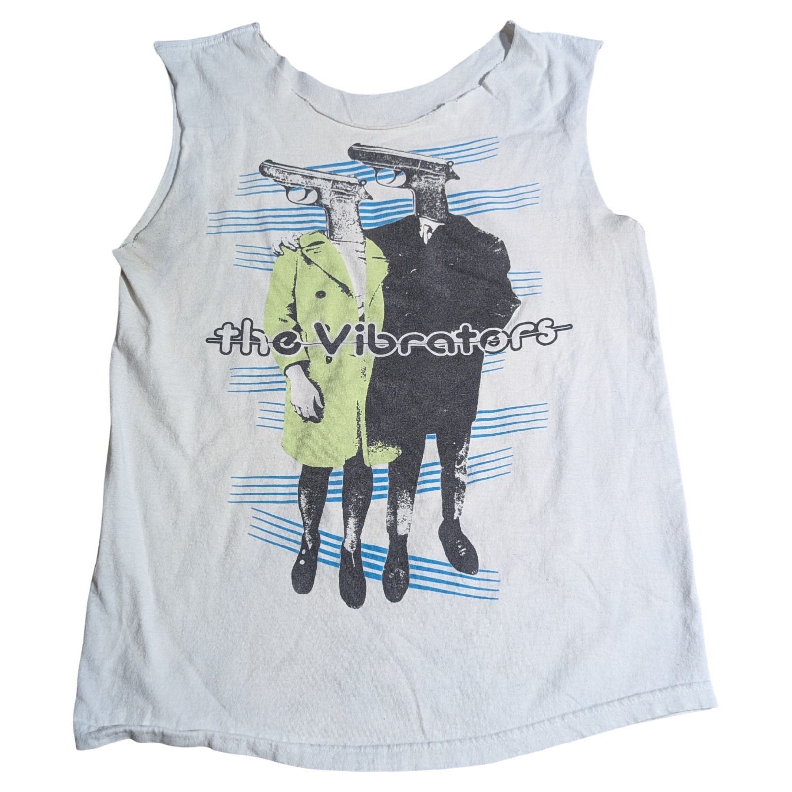 🔥 VTG/Y2K The Vibrators Punk Band | Automatic Lover | Pistol Cropped/Cutoff Tee gallery