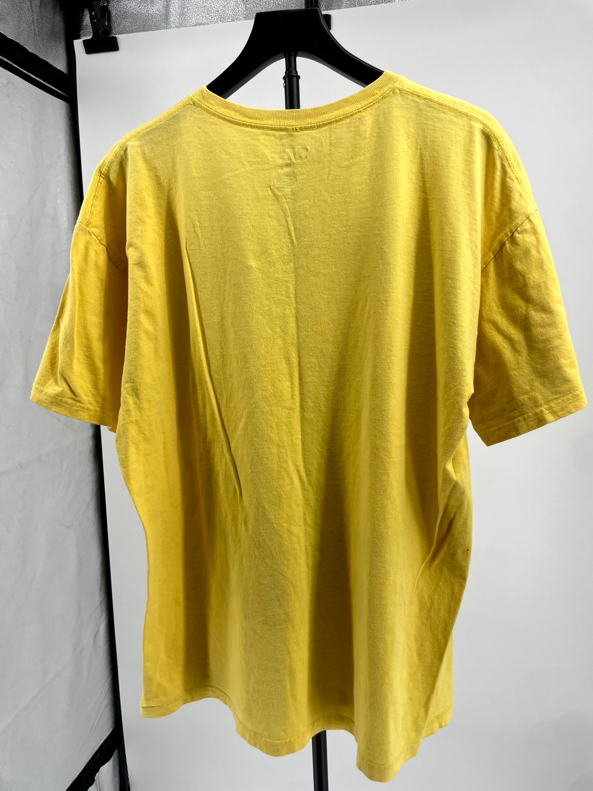 Champion T-Shirt Mens 1XL Yellow Spellout Logo Cotton Drop Shoulder Casual Wear gallery
