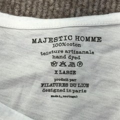 Majestic Homme Shirt Mens XL Light Blue 100% Cotton Hand Dyed Crewneck Tee
