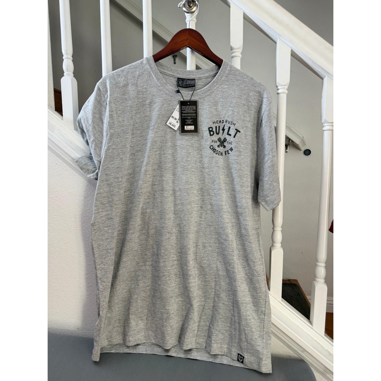 Headrush Built For The Chosen Few Mens T-Shirt Heather Grey HR Motor Graphic M