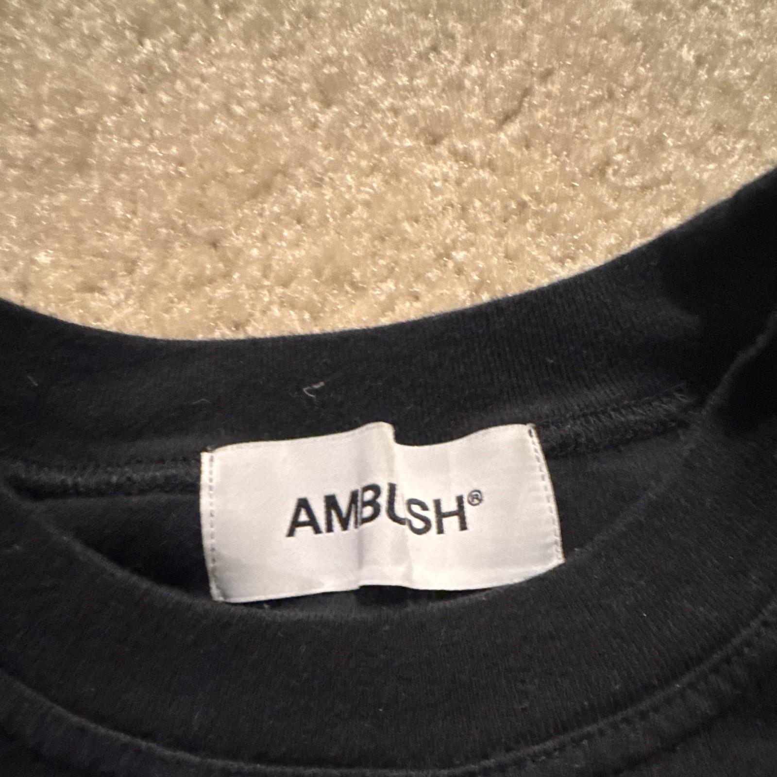 AMBUSH Black Limited Edition Logo Graphic Print Crew Neck Tee Shirt Mens M gallery