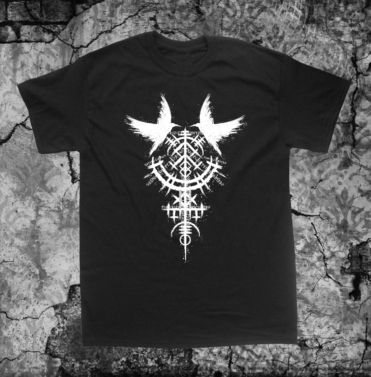 Occult Shirt – Bird Symbol pentacle star Punk Metal grunge gothic pentagram