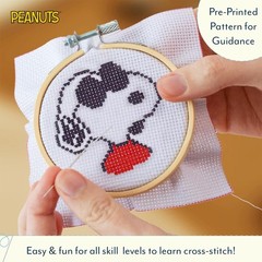 Peanuts Joe Cool Cross Stitch Embroidery Kit | 3.5 Inches