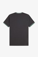 🔵 Fred Perry – Double Row T-Shirt M1588V Light Ice Grey Green 85B SS26