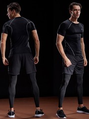 NELEUS Men’s 3 Pack Compression Baselayer Athletic Workout T Shirts,5022,Blac…