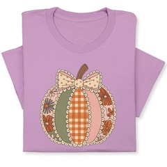 Retro Patchwork Pumpkin Fall T-Shirt – Cute Autumn Gift Tee