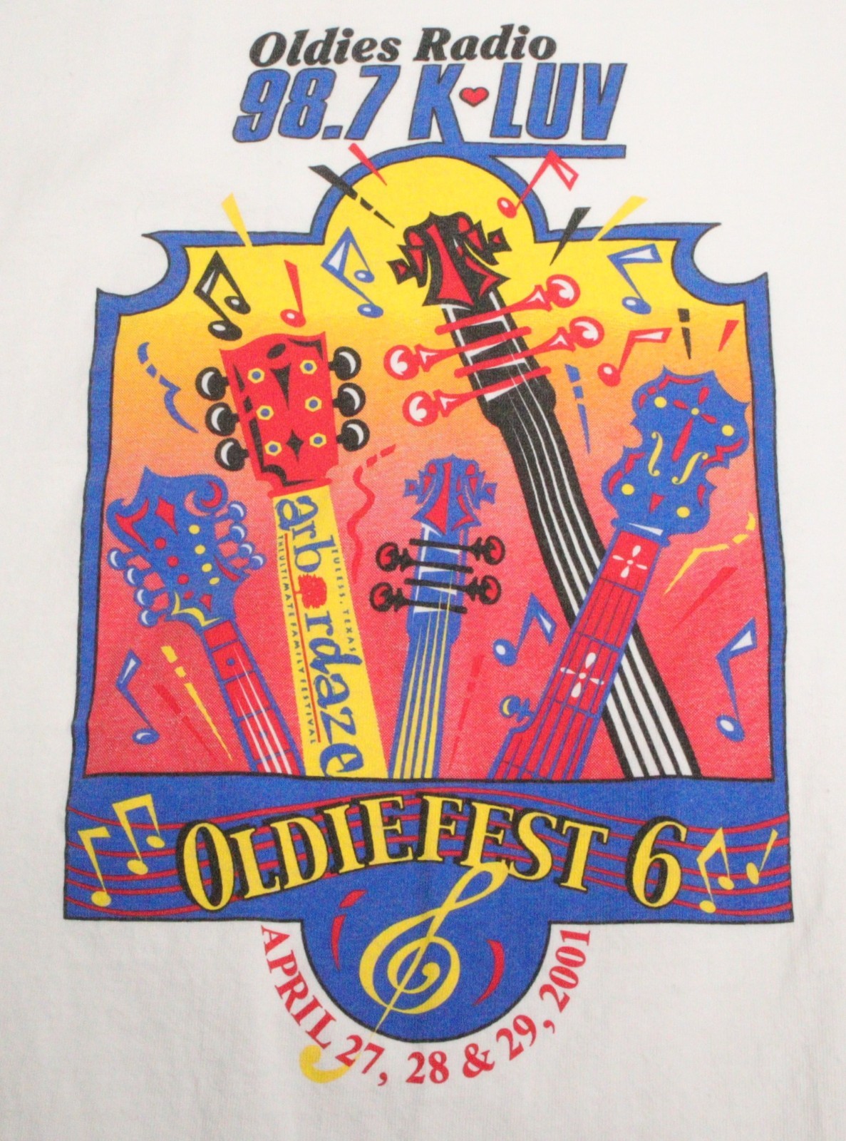 Vintage Gildan Oldies Radio 98.7 K-LUV Oldiefest 6 April 2001 T-Shirt XL T0290 gallery