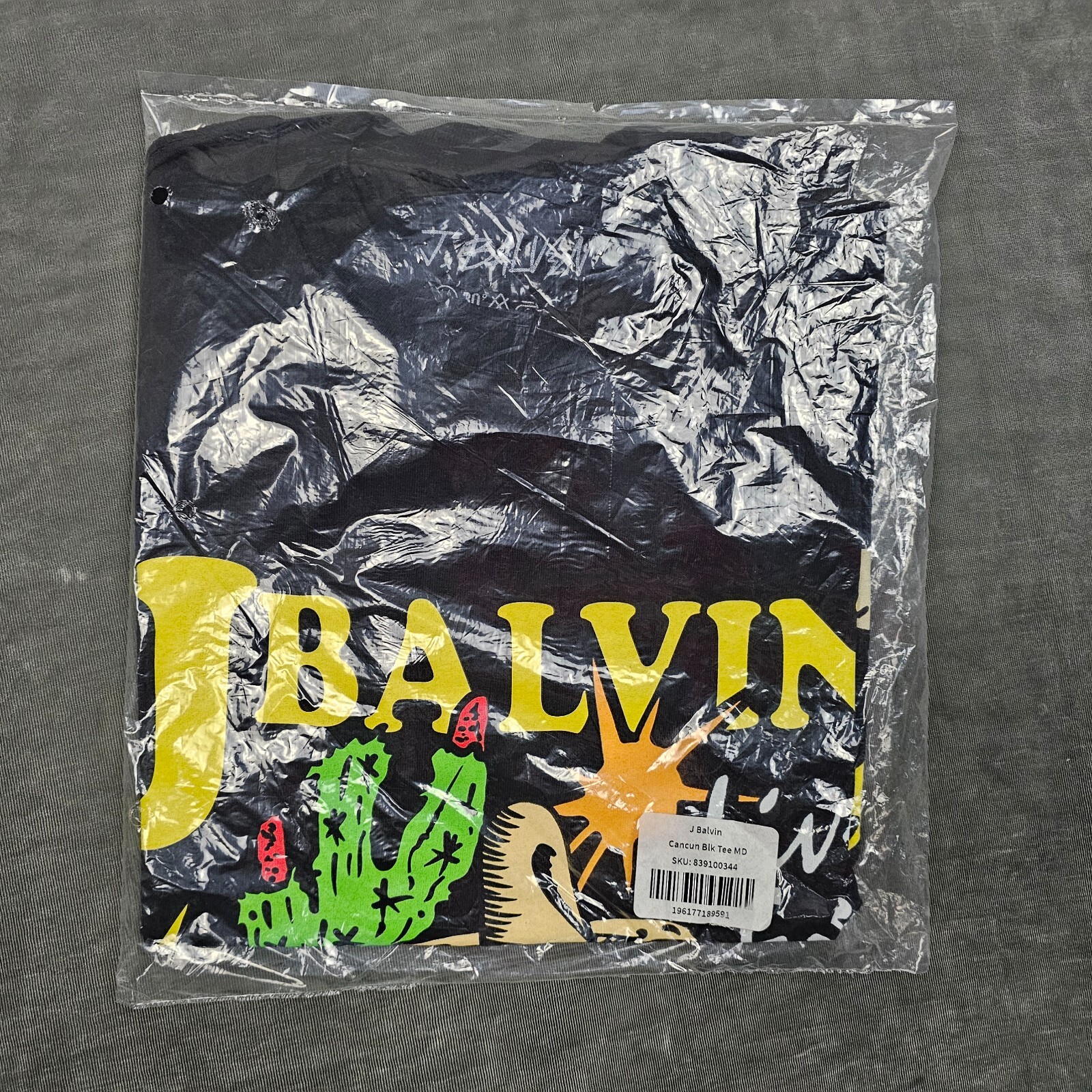J. Balvin T-Shirt Adult Medium Black Cancun Mexico Tee Tour Merch Festival Retro gallery