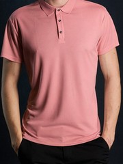 Quick Dry Polyester Collared Shirt for Men Moisture Wicking Regular Length New