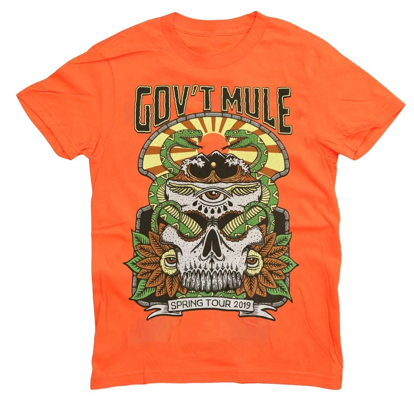 Vintage GOV’T MULE Band In Concert 2019 Orange S to 5XL Concert Shirt BB872