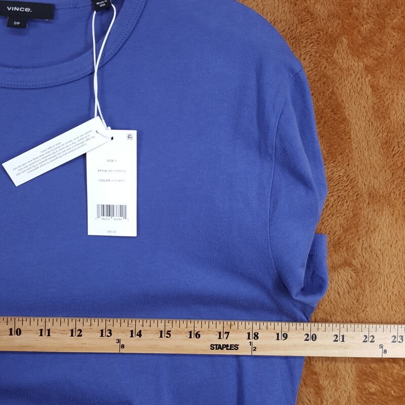 VINCE Shirt Mens Small Blue Pullover Crew Short Sleeve 100% Cotton T-Shirt Tee gallery